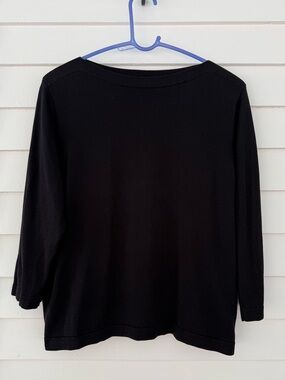 Coldwater Creek | Black Silk Blend Lightweight Sweater Top Size Large
